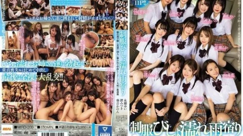 [UNCENSORED-LEAK] MIRD-200 Taking Shelter From The Rain In A Soaked Uniform, I Was Attacked By 10 Of My Sister And Her Friends In A See-Through Wet Outfit And Creampied Them In The Rain After School